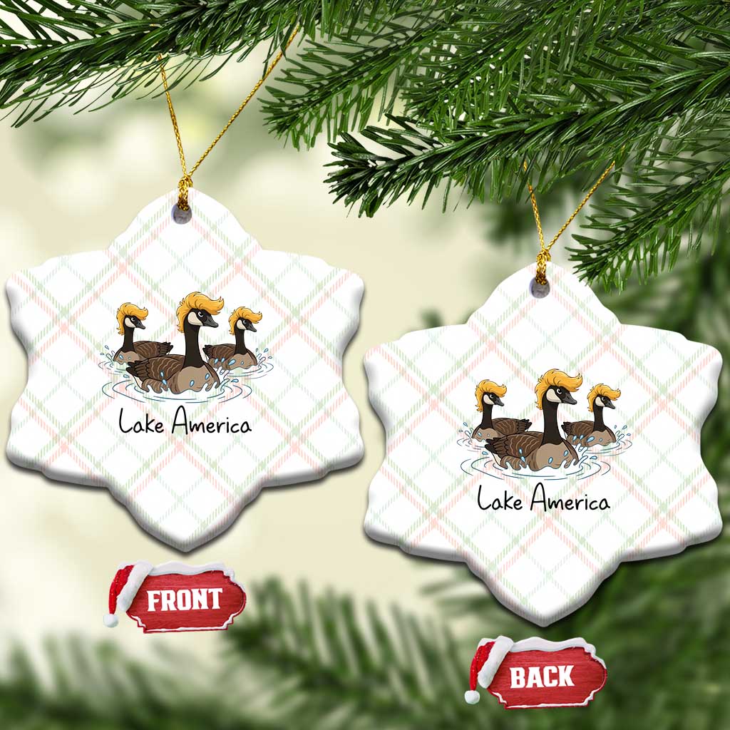 Funny Lake America Geese Parody Ceramic Ornament Great Lakes Life Gift