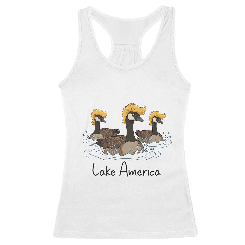 Funny Lake America Geese Parody Racerback Tank Top Great Lakes Life Gift
