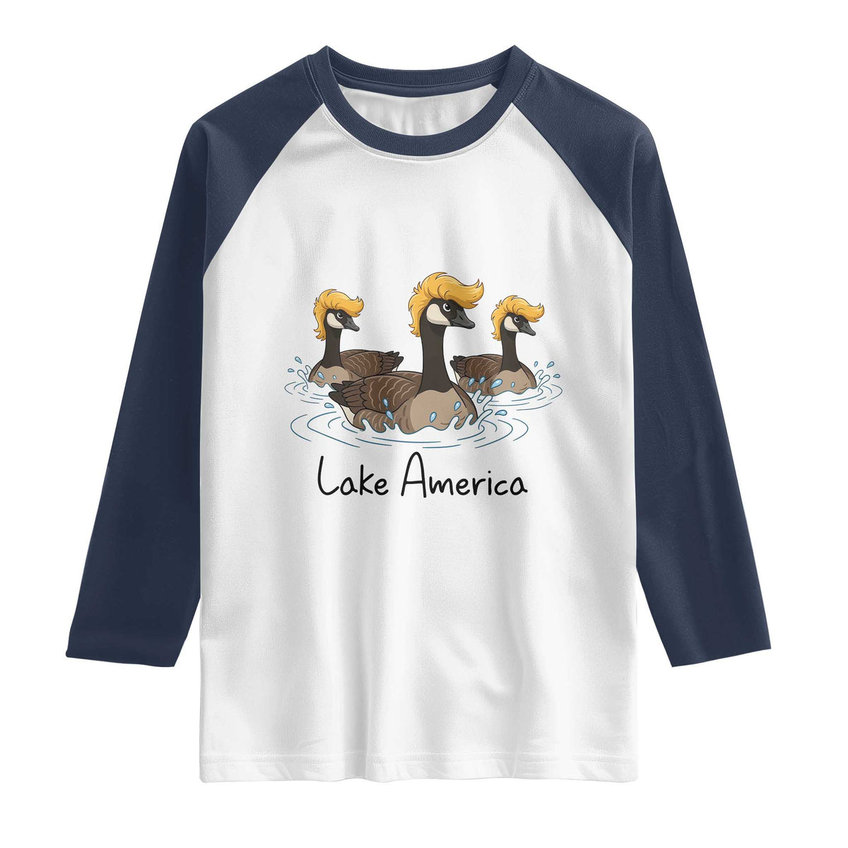 Funny Lake America Geese Parody Raglan Shirt Great Lakes Life Gift
