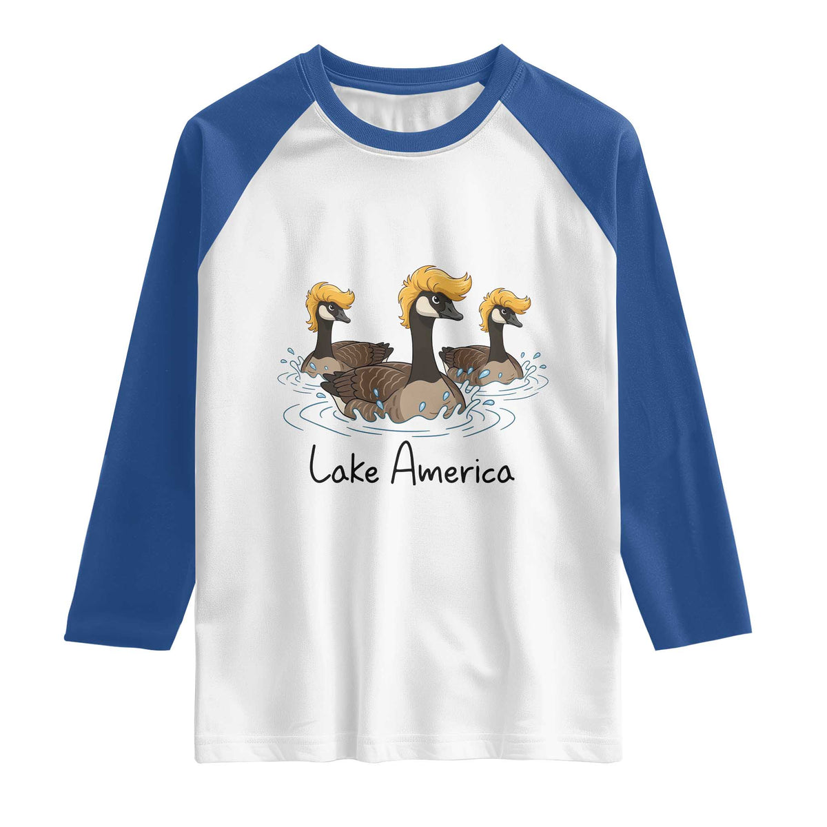 Funny Lake America Geese Parody Raglan Shirt Great Lakes Life Gift