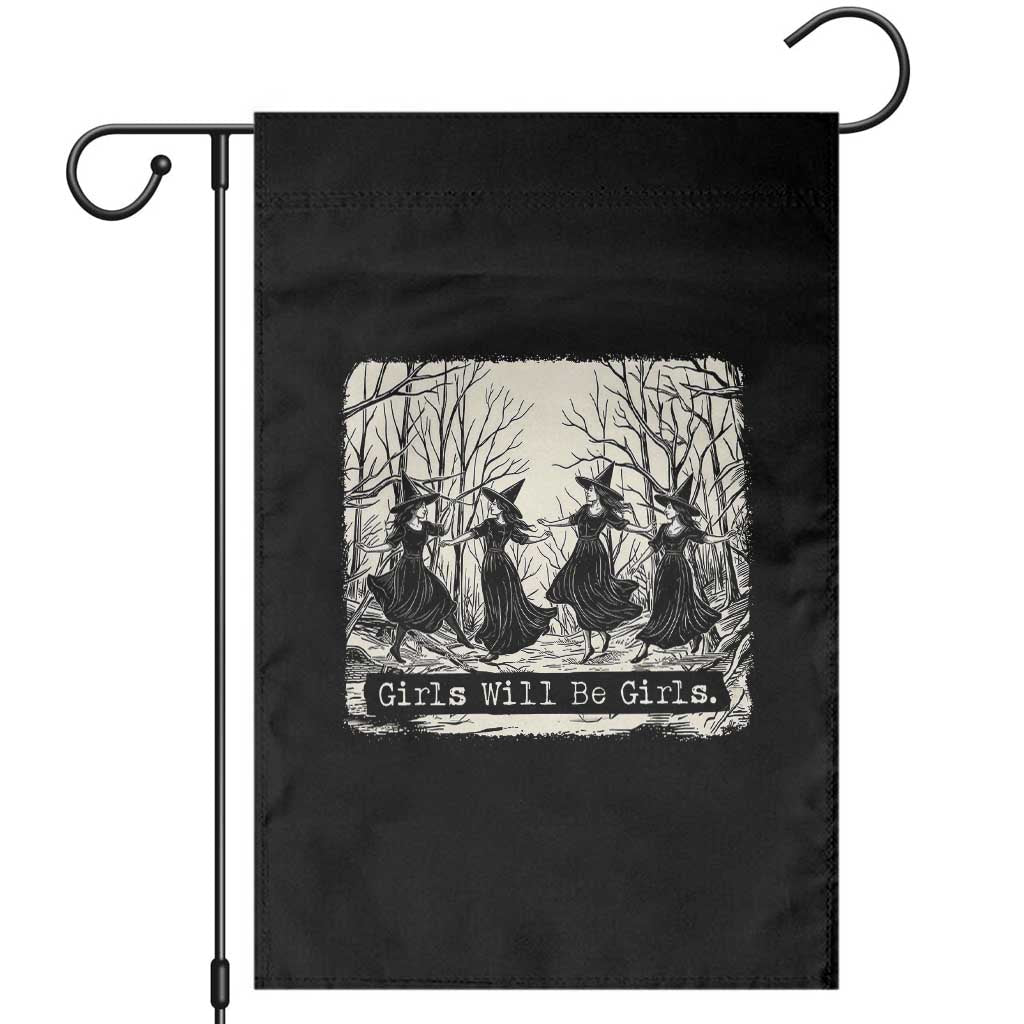 Girl Will Be Girls Garden Flag Witchy Spooky Season Halloween Party
