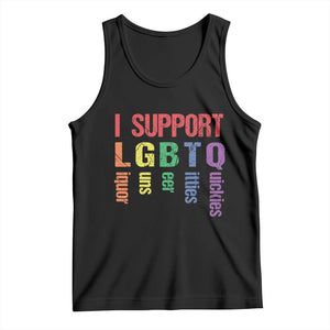Retro I Support LGBTQ Tank Top Funny Liquor Guns Bacon Titties
