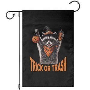 Funny Halloween Witch Raccoon Garden Flag Trick Or Trash