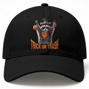 Funny Halloween Witch Raccoon Baseball Cap Trick Or Trash