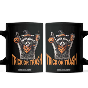 Funny Halloween Witch Raccoon Coffee Mug Trick Or Trash