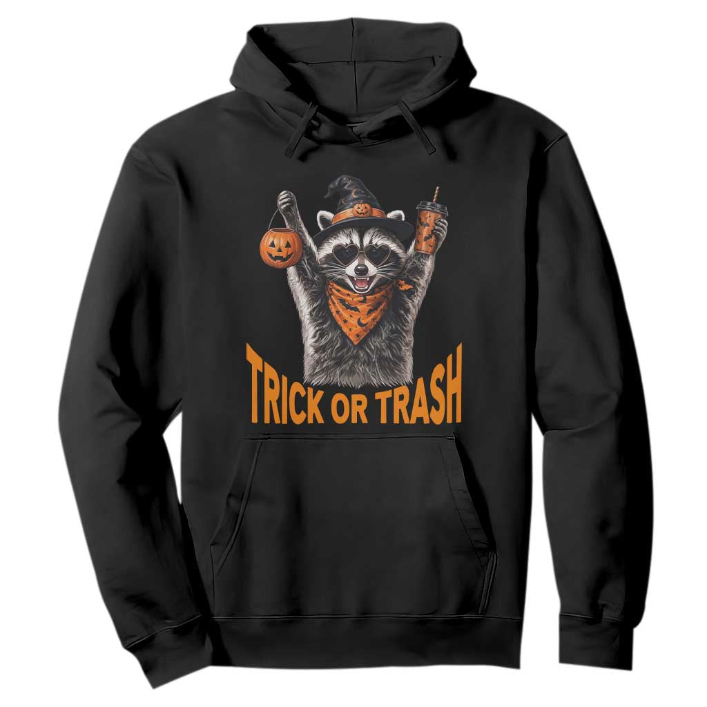 Funny Halloween Witch Raccoon Hoodie Trick Or Trash