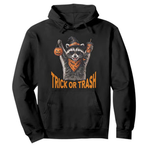 Funny Halloween Witch Raccoon Hoodie Trick Or Trash