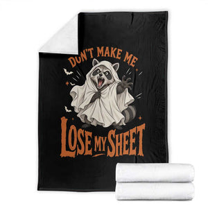 Funny Halloween Ghost Raccoon Throw Blanket Do Not Make Me Lose My Sheet