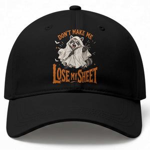 Funny Halloween Ghost Raccoon Baseball Cap Do Not Make Me Lose My Sheet