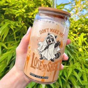Funny Halloween Ghost Raccoon Glass Can Do Not Make Me Lose My Sheet