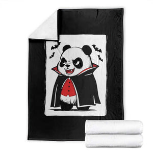 Funny Vampire Panda Count Dracula Halloween Throw Blanket Grumpy Bear Japanese Ink Painting