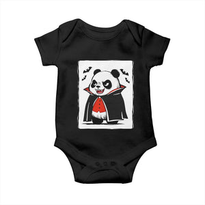 Funny Vampire Panda Count Dracula Halloween Baby Onesie Grumpy Bear Japanese Ink Painting