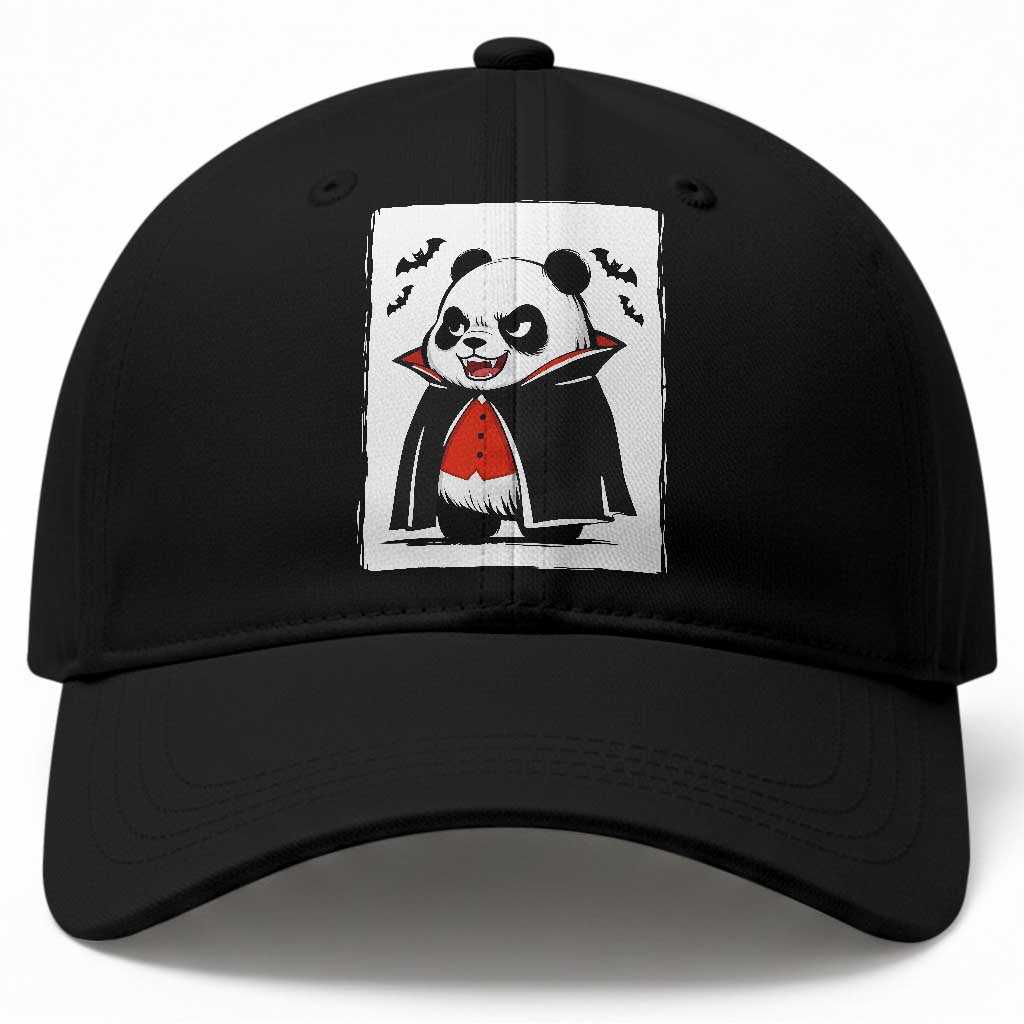 Funny Vampire Panda Count Dracula Halloween Baseball Cap Grumpy Bear Japanese Ink Painting