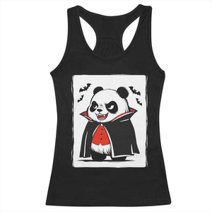 Funny Vampire Panda Count Dracula Halloween Racerback Tank Top Grumpy Bear Japanese Ink Painting
