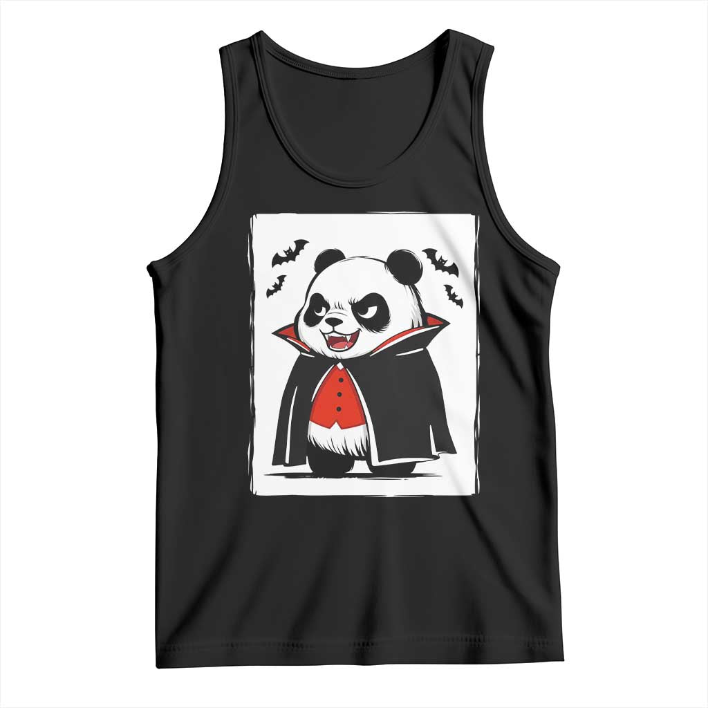 Funny Vampire Panda Count Dracula Halloween Tank Top Grumpy Bear Japanese Ink Painting