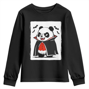 Funny Vampire Panda Count Dracula Halloween Youth Sweatshirt Grumpy Bear Japanese Ink Painting