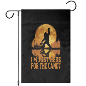 Spooky Bigfoot Halloween Garden Flag Im Just Here For The Candy Funny Cryptid Gift