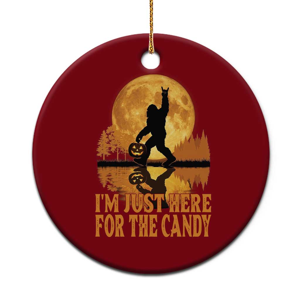 Spooky Bigfoot Halloween Ceramic Ornament Im Just Here For The Candy Funny Cryptid Gift