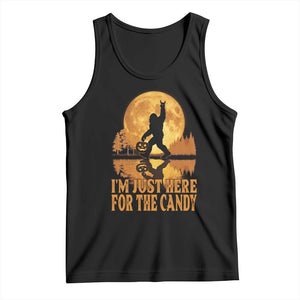 Spooky Bigfoot Halloween Tank Top Im Just Here For The Candy Funny Cryptid Gift