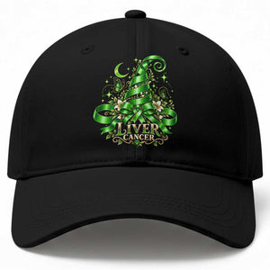 Liver Cancer Green Ribbon Halloween Witch Hat Baseball Cap Coquette Bow Spooky Support