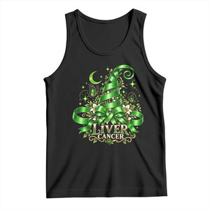 Liver Cancer Green Ribbon Halloween Witch Hat Tank Top Coquette Bow Spooky Support