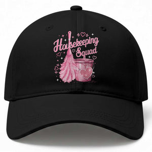 Funny Housekeeping Squad Pink Feather Duster Baseball Cap Maid Appreciation Cleaning Lover