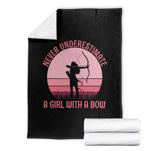 Vintage Archer Lover Throw Blanket Never Underestimate A Girl With A Bow
