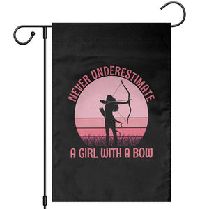 Vintage Archer Lover Garden Flag Never Underestimate A Girl With A Bow