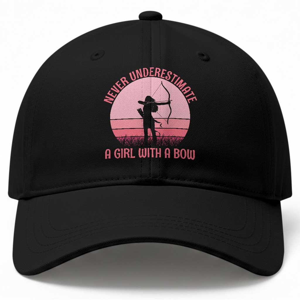 Vintage Archer Lover Baseball Cap Never Underestimate A Girl With A Bow