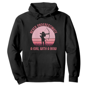 Vintage Archer Lover Hoodie Never Underestimate A Girl With A Bow
