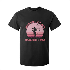 Vintage Archer Lover T Shirt For Kid Never Underestimate A Girl With A Bow