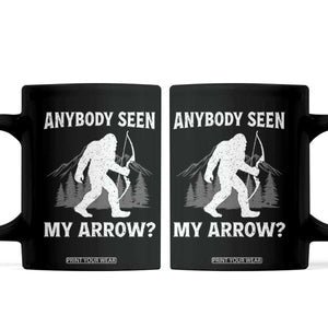 Funny Bigfoot Bowhunter Coffee Mug Anybody Seen My Arrow