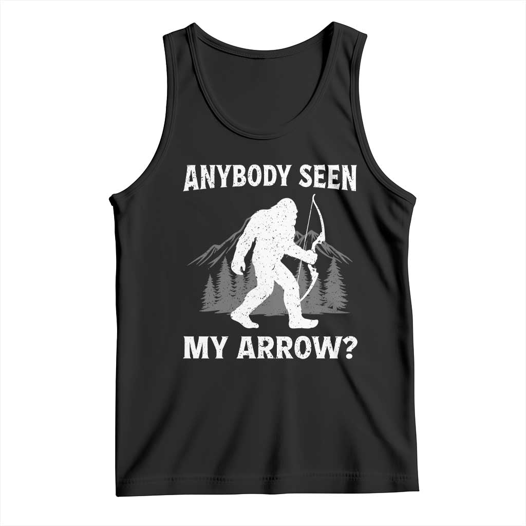 Funny Bigfoot Bowhunter Tank Top Anybody Seen My Arrow