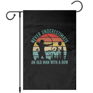 Vintage Archery Lover Gift Garden Flag Never Underestimate An Old Man With A Bow