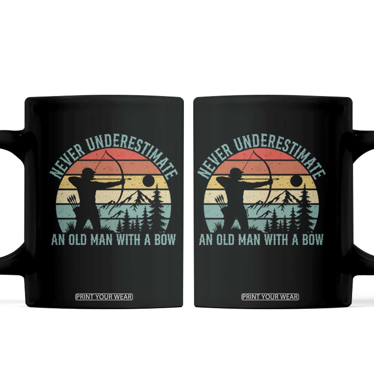 Vintage Archery Lover Gift Coffee Mug Never Underestimate An Old Man With A Bow