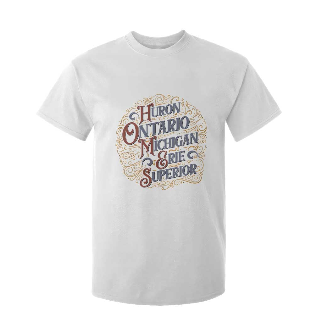 Vintage Great Lakes Homes T Shirt For Kid Huron Ontario Michigan Erie Superior