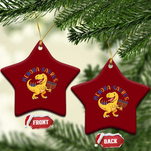 Funny Hanukkah Dinosaur Celebration Festival Of Lights Gift Ceramic Ornament Menorasaurus TS12 Print Your Wear
