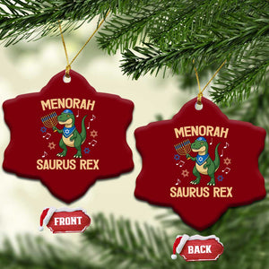 Funny Hanukkah Dinosaur Lover Ceramic Ornament Menorasaurus Rex Festival Of Lights Gift TS12 Print Your Wear