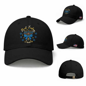 Coquette Hanukkah Menorah Bow Baseball Cap Not Today Santa Jewish Holiday Gift TS12 Baseball Cap Universal Fit Black Print Your Wear
