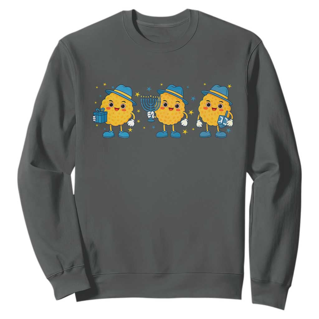 Latke For The Holidays Sweatshirt Hanukkah Jewish Christmas Gift TS12 Dark Heather Print Your Wear