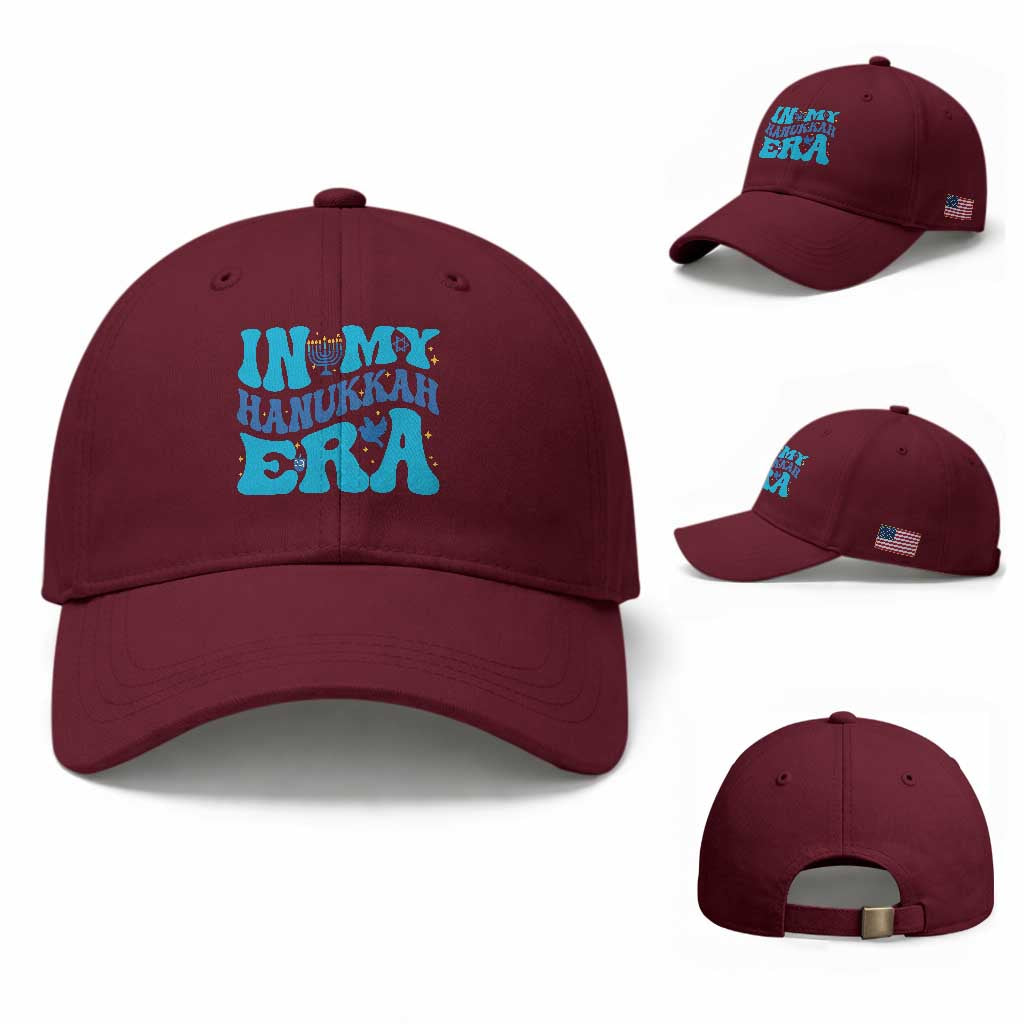 In My Hanukkah Era Baseball Cap Jewish Holiday Celebration Gift TS12 Baseball Cap Universal Fit Maroon Print Your Wear