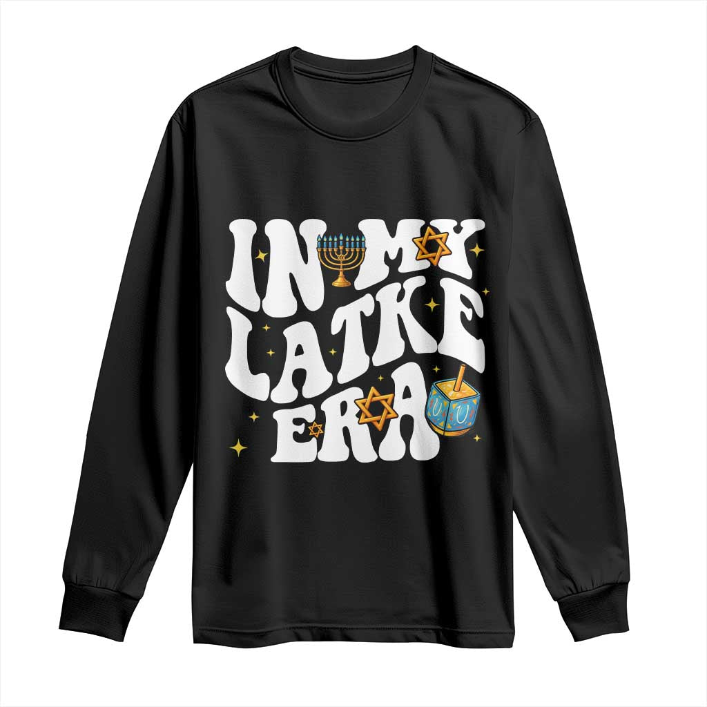 Hanukkah Jewish Holiday Gift Long Sleeve Shirt In My Latke Era TS12 Black Print Your Wear