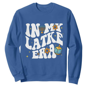 Hanukkah Jewish Holiday Gift Sweatshirt In My Latke Era TS12 Royal Blue Print Your Wear