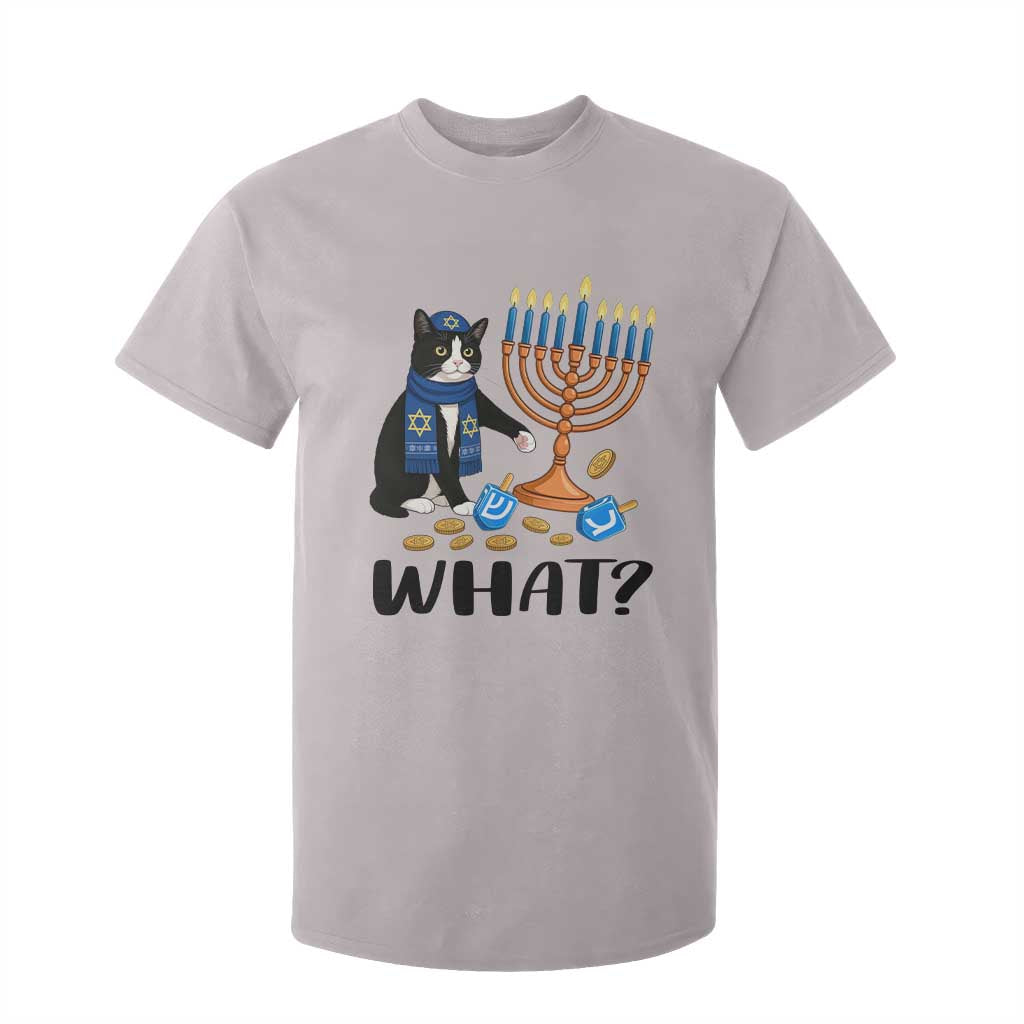 Funny Black Cat Chaos Hanukkah Menorah Gift T Shirt For Kid TS12 Ice Gray Print Your Wear