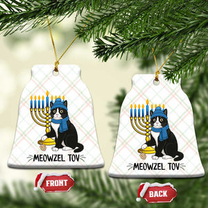 Meowzel Tov Ceramic Ornament Black Cat Playing Dreidel Menorah Hanukkah Gift TS12 Print Your Wear
