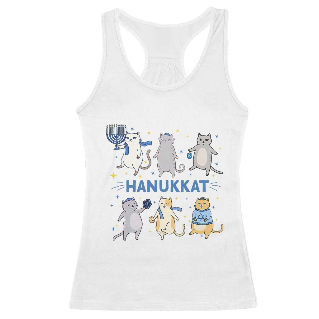 Hanukkat Racerback Tank Top Funny Cats Hanukkah Festival Of Lights Gift TS12 White Print Your Wear