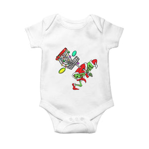 Funny Christmas Disc Golf Baby Onesie Green Skeleton Holiday Player Gift