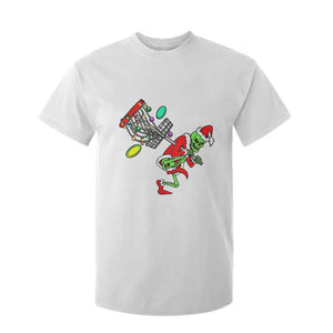Funny Christmas Disc Golf T Shirt For Kid Green Skeleton Holiday Player Gift