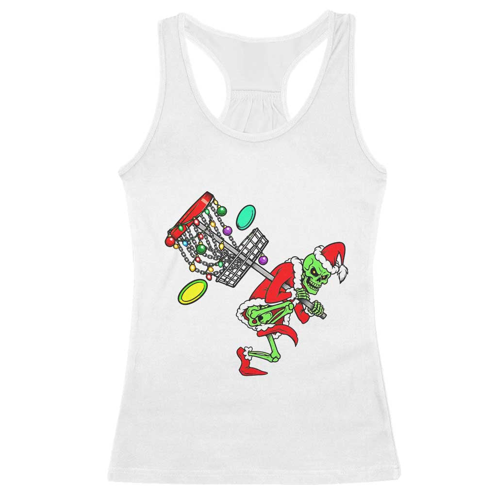 Funny Christmas Disc Golf Racerback Tank Top Green Skeleton Holiday Player Gift