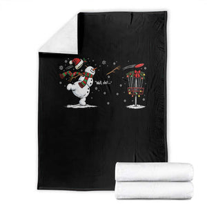 Funny Christmas Well Shit Disc Golf Throw Blanket Snowman Broken Arm Frisbee Lover Gift